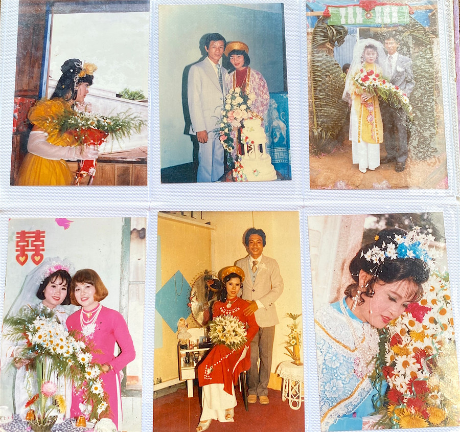 Những cánh hoa trong vườn qua đôi tay khéo léo của ông Phan Hắc Sơn (tổ 9, phường Hoa Lư, TP. Pleiku) đã tô điểm thêm vẻ đẹp cho các cô dâu xưa trong ngày cưới. Ảnh: Hồng Thi