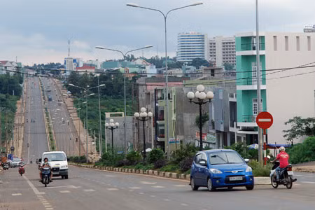 Đường phố Pleiku hôm nay. Ảnh: Nguyễn Giác