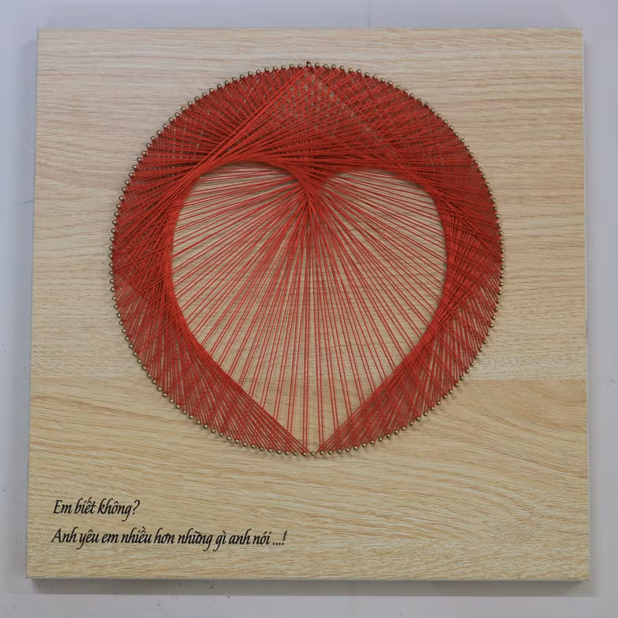 Một tạo hình trái tim khác có độ khó cao, yêu cầu tính logic để cho ra các mảng sáng, tối ấn tượng. Đây cũng là bức tranh anh Thành muốn tặng vợ mình trong ngày 14.2. Ảnh: Ngọc Long