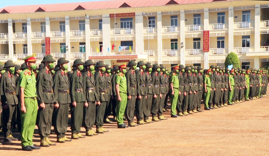 445 chiến sĩ là công dân tỉnh Gia Lai và Kon Tum tham gia khóa huấn luyện. Ảnh: Lê Ánh 445 chiến sỹ là công dân tỉnh Gia Lai và Kon Tum tham gia khóa huấn luyện công dân thực hiện nghĩa vụ Công an nhân dân năm 2022. Ảnh: Lê Ánh