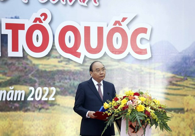 Chủ tịch nước Nguyễn Xuân Phúc phát biểu. Ảnh: Thống Nhất/TTXVN