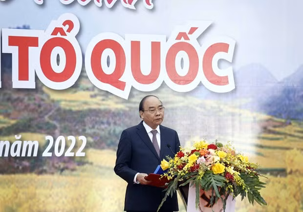 Chủ tịch nước Nguyễn Xuân Phúc phát biểu. Ảnh: Thống Nhất/TTXVN