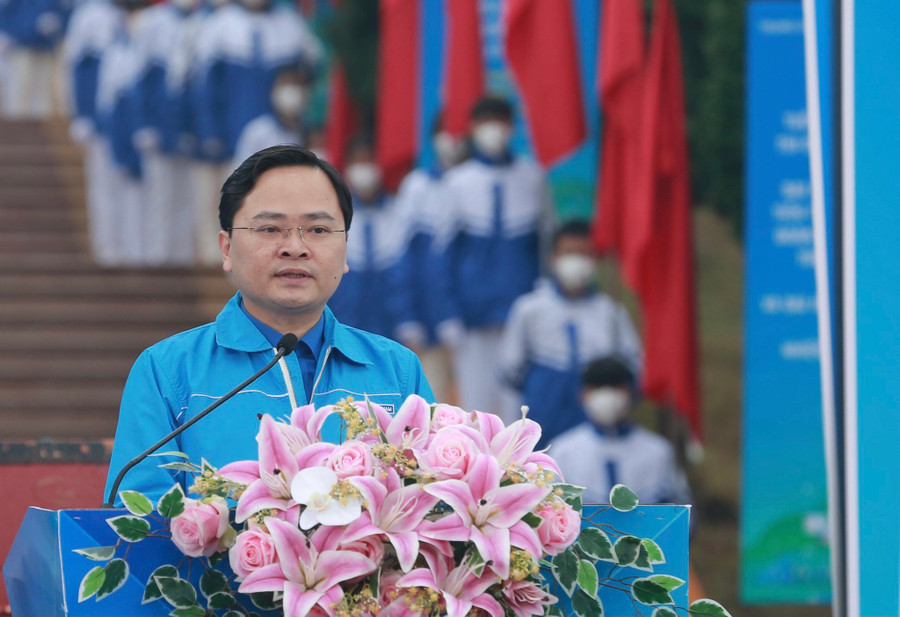 Anh Nguyễn Anh Tuấn phát biểu tại buôi lễ. Ảnh: Bảo Anh