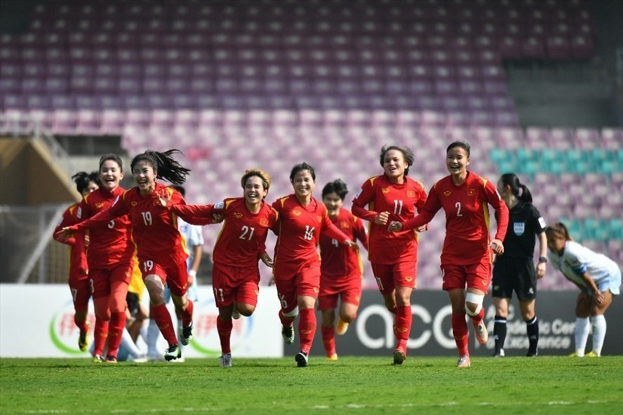 Đội tuyển nữ Việt Nam giành vé dự World Cup 2023. Ảnh: AFC Đội tuyển nữ Việt Nam giành vé dự World Cup 2023. Ảnh: AFC