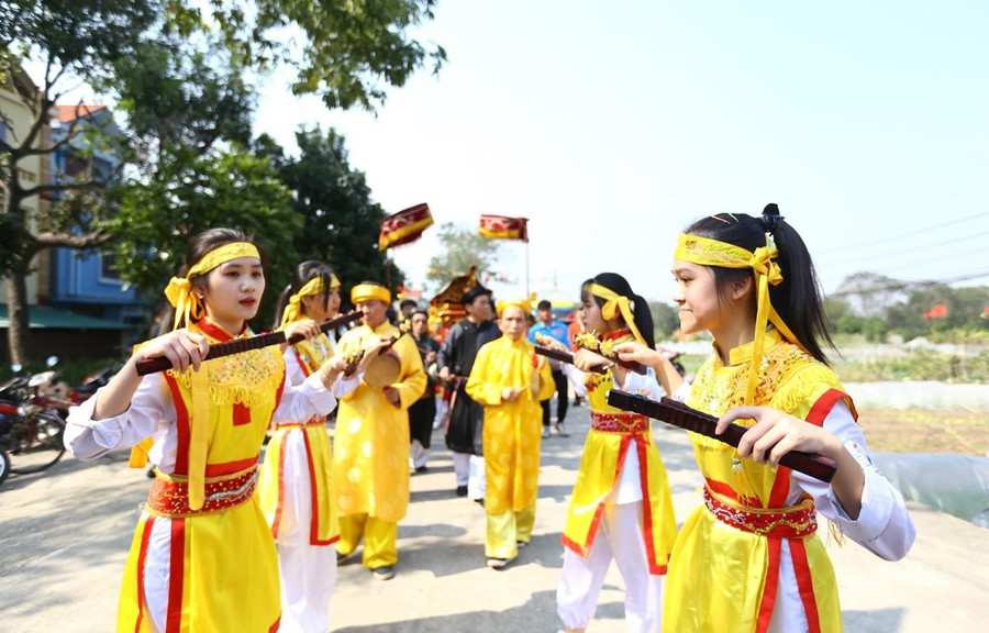 Nghi lễ rước kiệu tại Lễ hội Cổ Loa 2020. (Ảnh: Minh Quyết/TTXVN) Nghi lễ rước kiệu tại Lễ hội Cổ Loa 2020. (Ảnh: Minh Quyết/TTXVN)