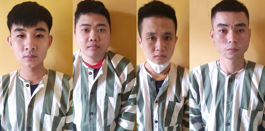 Các đối tượng (lần lượt từ trái sang): Luyện Minh Phước, Lê Xuân Hùng, Lâm Thế Vương và Nguyễn Đức Toàn. Ảnh: Hữu Trường  Các đối tượng (lần lượt từ trái sang): Luyện Minh Phước, Lê Xuân Hùng, Lâm Thế Vương và Nguyễn Đức Toàn. Ảnh: Hữu Trường