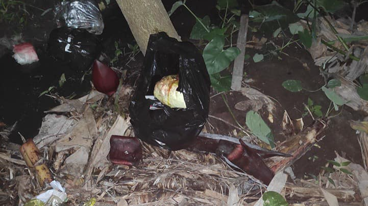 Vị trí phát hiện bé sơ sinh bị bỏ rơi. NGƯỜI DÂN CUNG CẤP