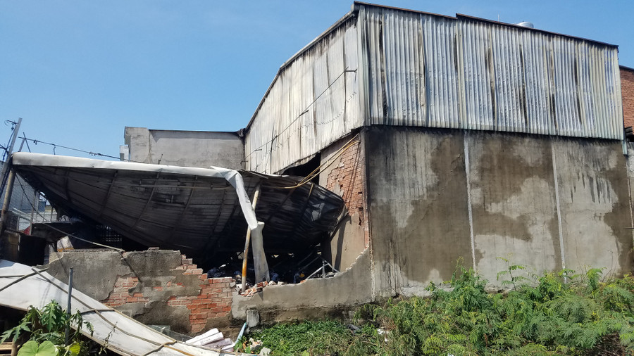  Hiện trường vụ cháy.