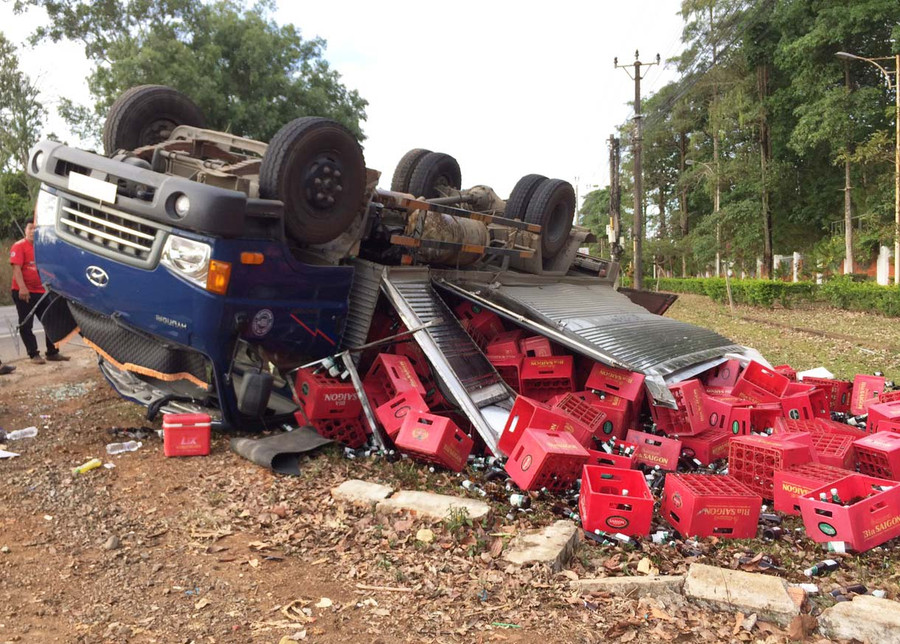 Hiện trường vụ tai nạn. Ảnh: Bảo Vi