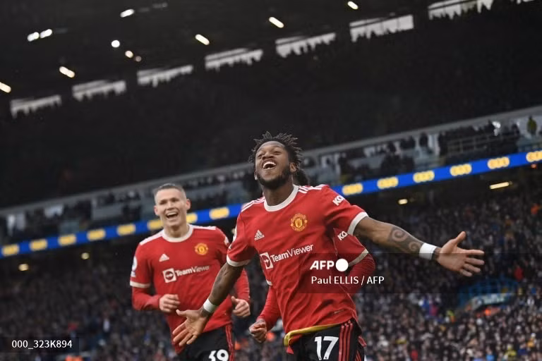 Chiến thắng cuối cùng thuộc về Man United với các bàn thắng của Fred và Anthony Elanga. Ảnh: AFP