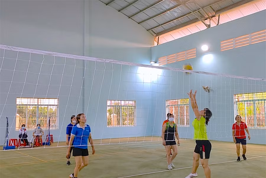 Những ngày này, các xã, phường đều đang triển khai cho vận động viên tích cực luyện tập, sẵn sàng cho Đại hội Thể dục thể thao cấp cơ sở. Ảnh: Mộc Trà