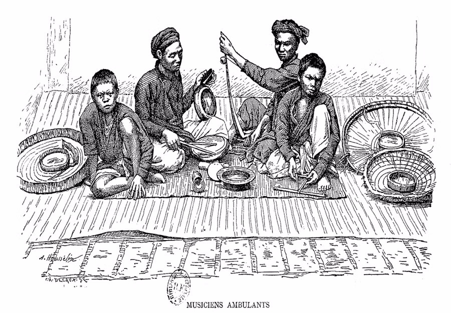 Gánh hát rong ngày xuân. Ảnh: T.L