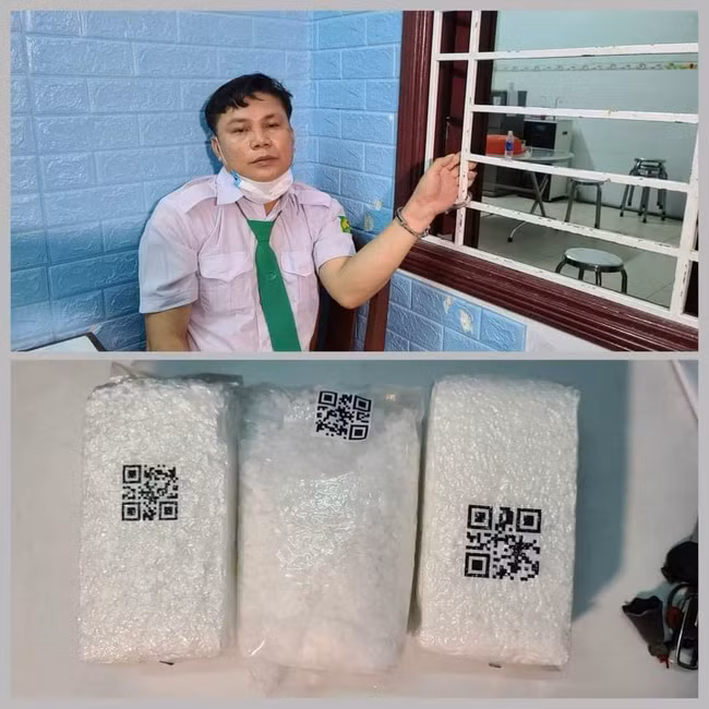 Lê Văn La và tang vật bị lực lượng chức năng bắt quả tang. Ảnh: CACC