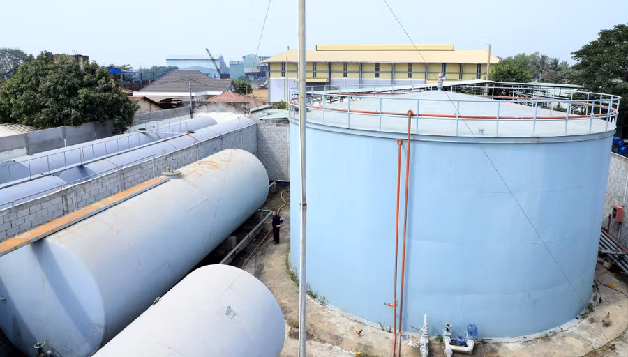  Bên trong kho xăng dầu Công ty Phan Lê Hoàng Anh chi nhánh Long An. Ảnh: Công an Đồng Nai.