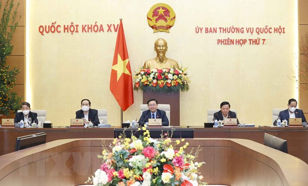 Phiên họp thứ 7 của Ủy ban Thường vụ Quốc hội Khóa XV. (Ảnh: TTXVN)  Phiên họp thứ 7 của Ủy ban Thường vụ Quốc hội Khóa XV. (Ảnh: TTXVN)