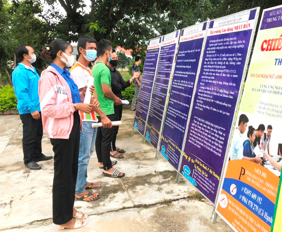 Lao động tìm việc làm phù hợp với tay nghề, sức khỏe. Ảnh: Đinh Yến  Lao động tìm việc làm phù hợp với tay nghề, sức khỏe. Ảnh: Đinh Yến