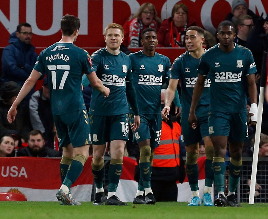 Middlesbrough bất ngờ có bàn gỡ hòa trong hiệp 2. Ảnh: REUTERS Middlesbrough bất ngờ có bàn gỡ hòa trong hiệp 2. Ảnh: REUTERS