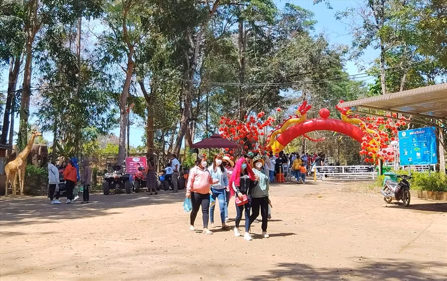 Khách du lịch hào hứng du xuân đầu năm mới Nhâm Dần. Ảnh: Võ Nhật