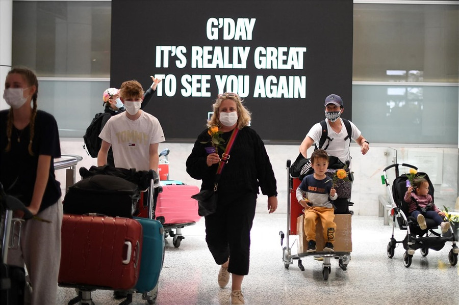 Australia đã mở cửa biên giới hoàn toàn lần đầu tiên sau hai năm đại dịch. Ảnh: AFP Australia đã mở cửa biên giới hoàn toàn lần đầu tiên sau hai năm đại dịch. Ảnh: AFP