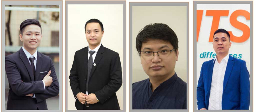 Các ứng viên Gương mặt trẻ Việt Nam tiêu biểu. Từ trái sang: Đồng Ngọc Hà, Hồ Xuân Vinh, Trương Thanh Tùng, Vũ Gia Luyện. Ảnh: NVCC