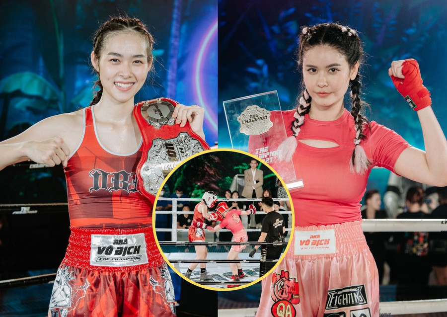 Diệp Bảo Ngọc hạ gục Trương Quỳnh Anh trên sàn đấu The Champion. Ảnh: BTC Diệp Bảo Ngọc hạ gục Trương Quỳnh Anh trên sàn đấu The Champion. Ảnh: BTC