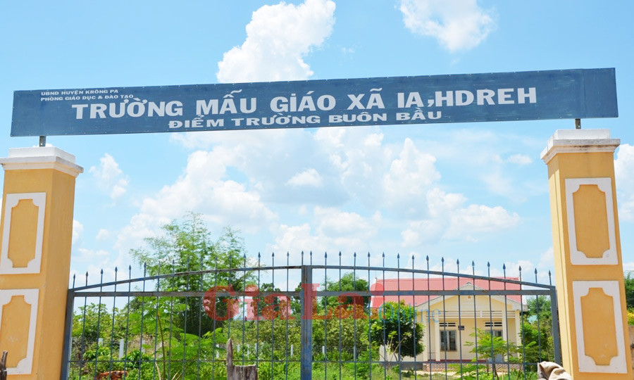 Trường Mẫu giáo xã Ia Dreh bị “cấm cửa”. Ảnh: Nguyễn Tú