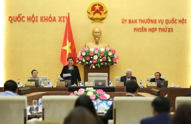 Phó Chủ tịch Thường trực Quốc hội Tòng Thị Phóng phát biểu ý kiến. Phó Chủ tịch Thường trực Quốc hội Tòng Thị Phóng phát biểu ý kiến.