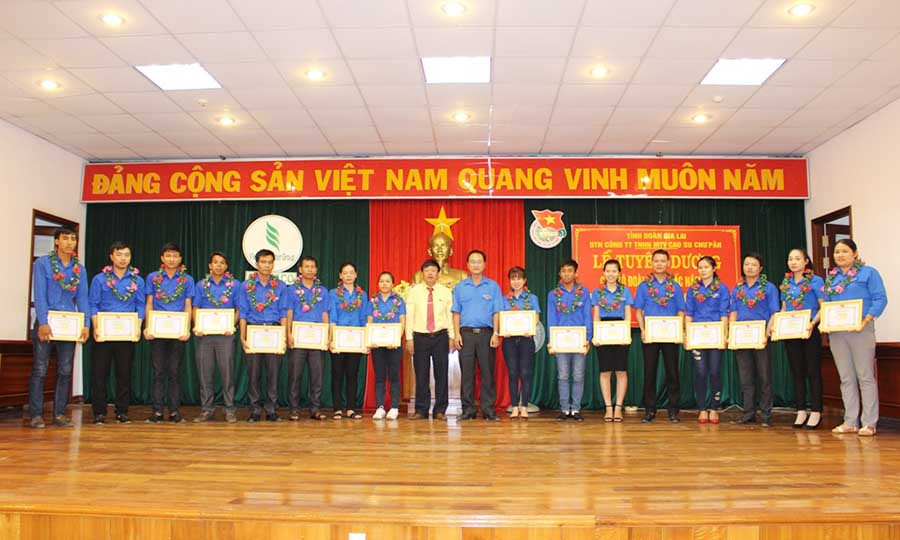  Tặng giấy khen cho 20 cán bộ Đoàn xuất sắc năm 2017. Ảnh: Phan Lài
