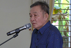 "Đại gia" hãng nước đá Nguyễn Hoàng Năm tại tòa. Ảnh: Cửu Long. "Đại gia" hãng nước đá Nguyễn Hoàng Năm tại tòa. Ảnh: Cửu Long.