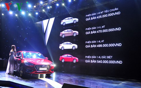 Hyundai Accent 2018 lắp ráp tại Việt Nam sẽ có 4 phiên bản với giá bán từ 425 triệu đồng.