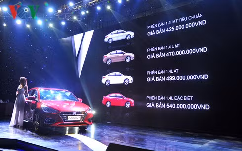 Hyundai Accent 2018 lắp ráp tại Việt Nam sẽ có 4 phiên bản với giá bán từ 425 triệu đồng.