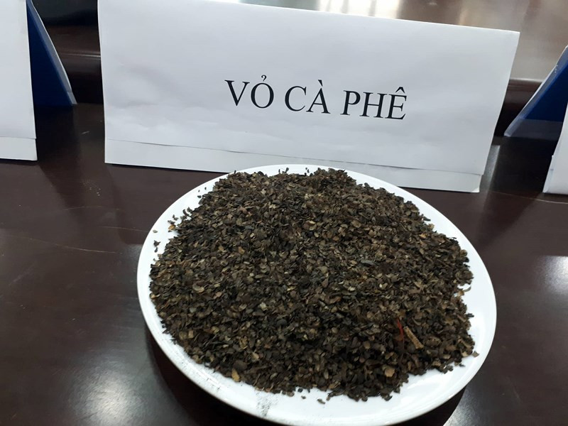 Mẫu vật vỏ cà phê.