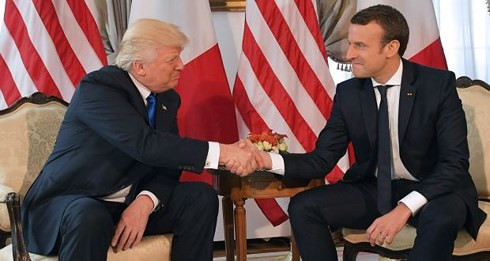Tổng thống Pháp Emmanuel Macron thăm Mỹ. Ảnh: Irish Times. Tổng thống Pháp Emmanuel Macron thăm Mỹ. Ảnh: Irish Times.