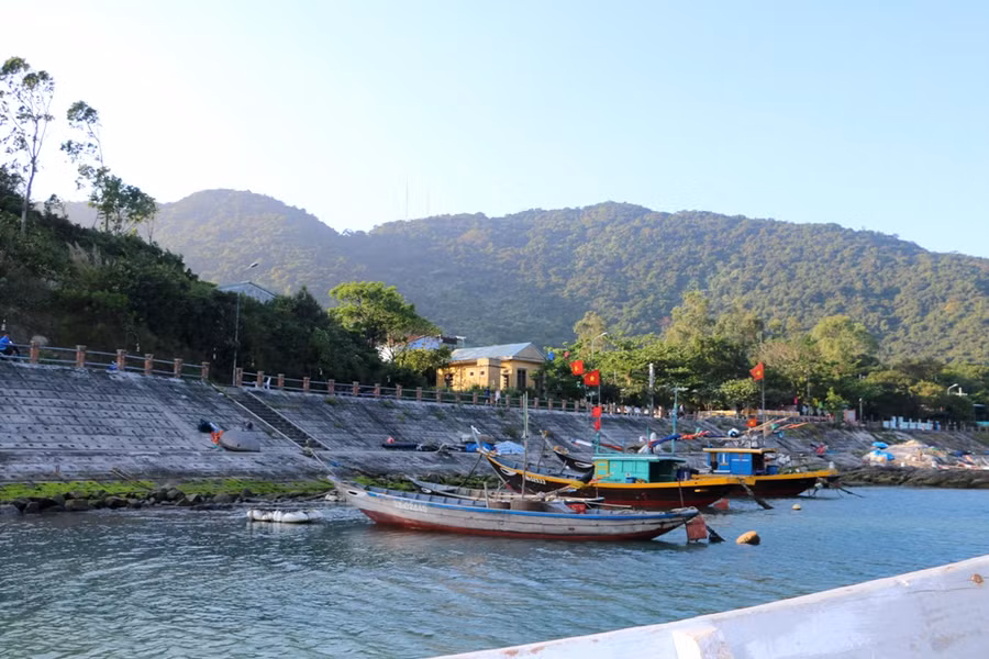 Một góc của làng chài. 