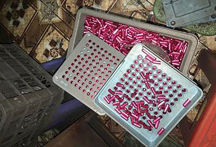 Sản phẩm thực phẩm chức năng viên nang sản xuất từ bột than tre bị thu giữ Sản phẩm thực phẩm chức năng viên nang sản xuất từ bột than tre bị thu giữ