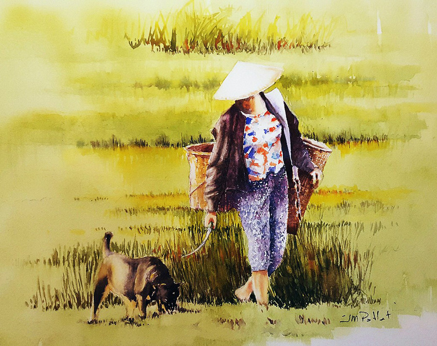 Một bức tranh vẽ người dân Việt của họa sĩ Jean-marc Potlet Một bức tranh vẽ người dân Việt của họa sĩ Jean-marc Potlet