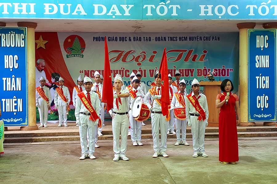 Một số hoạt động tại Hội thi Nghi thức Đội và Chỉ huy Đội giỏi. Ảnh: Nam An Một số hoạt động tại Hội thi Nghi thức Đội và Chỉ huy Đội giỏi. Ảnh: Nam An