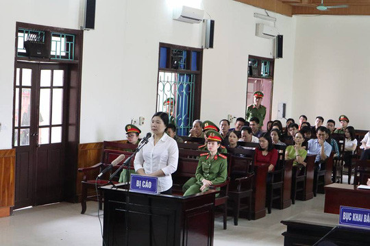 Bị cáo Trần Thị Xuân tại phiên toà sáng 12-4