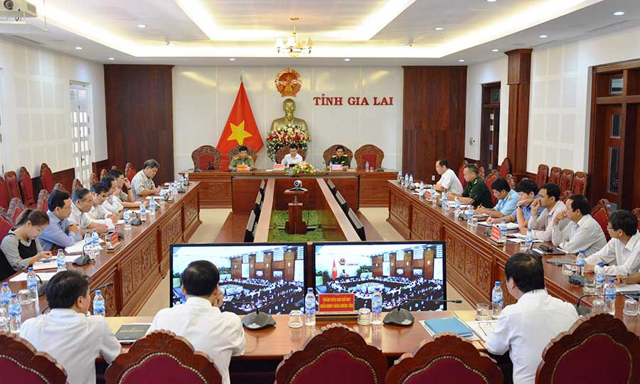  Quang cảnh hội nghị tại điểm cầu Gia Lai. Ảnh: T.D