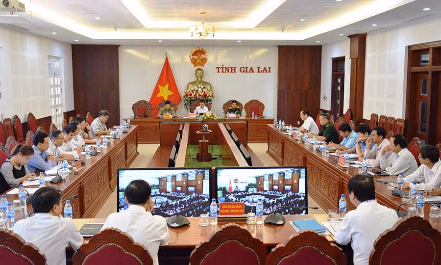  Quang cảnh hội nghị tại điểm cầu Gia Lai. Ảnh: T.D