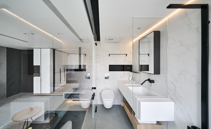 Để kéo dài sự thu hút đèn âm tường cũng sử dụng trong nhà vệ sinh bên cạnh đồ nội thất màu trắng đơn giản. Để kéo dài sự thu hút đèn âm tường cũng sử dụng trong nhà vệ sinh bên cạnh đồ nội thất màu trắng đơn giản.