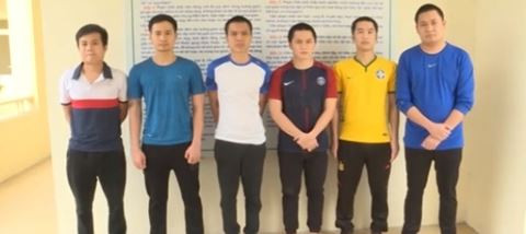 Các đối tượng chính trong đường dây cá độ bóng đá qua mạng với số tiền giao dịch lên tới 200 tỷ đồng.