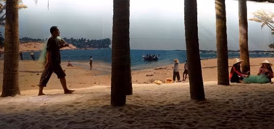  Một góc làng chài xưa được tái hiện trong khu trưng bày