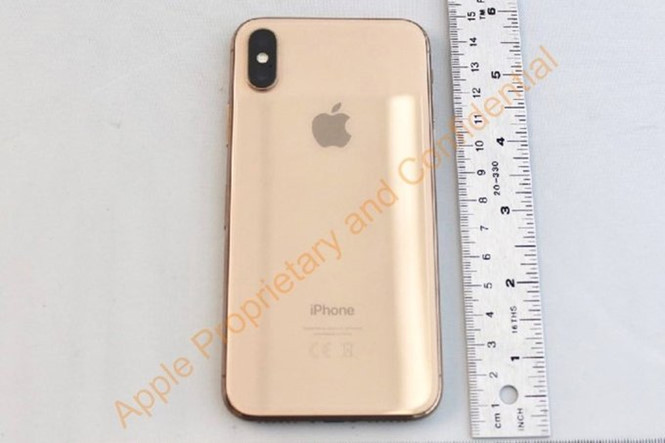 Mặt lưng chiếc iPhone X màu vàng trong hồ sơ đăng ký của Apple Mặt lưng chiếc iPhone X màu vàng trong hồ sơ đăng ký của Apple