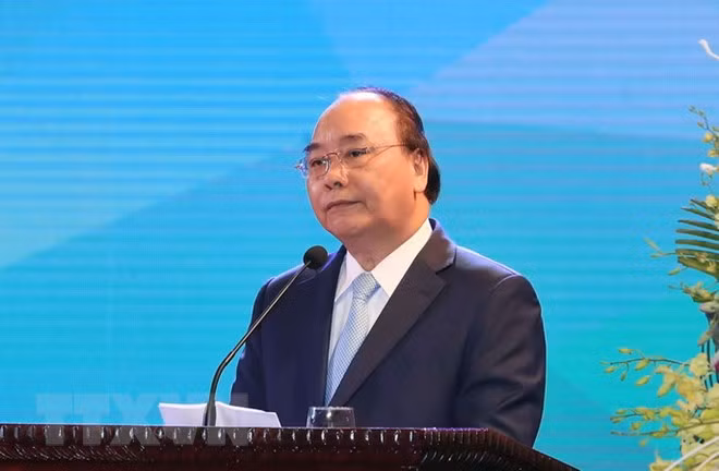  Thủ tướng Nguyễn Xuân Phúc phát biểu tại lễ kỷ niệm. 