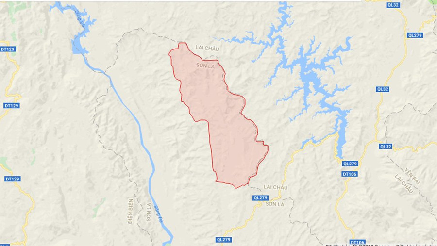 Xã Chiềng Khay, huyện Quỳnh Nhai nơi xảy ra vụ án. Ảnh: GoogleMap
