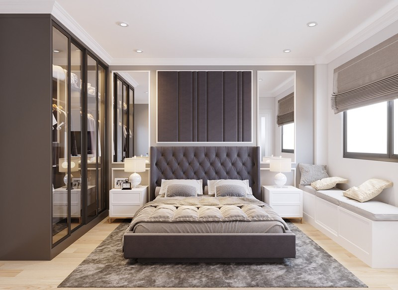 Phòng ngủ thứ 3, của cậu con trai lớn mang màu sắc mạnh mẽ và trầm ấm.  Phòng ngủ thứ 3, của cậu con trai lớn mang màu sắc mạnh mẽ và trầm ấm.