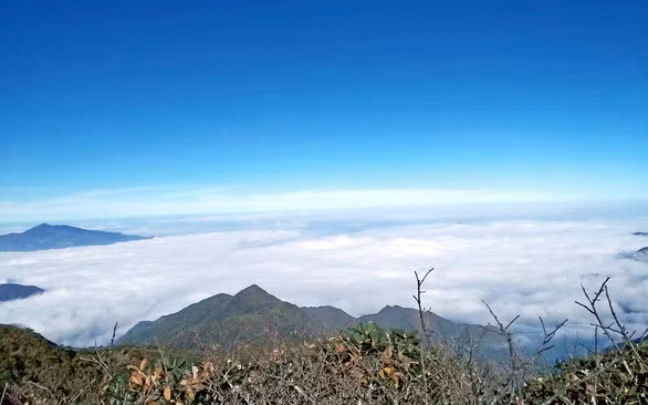 Biển mây bao la trên đỉnh núi - Ảnh: NGUYỄN HƯỜNG Biển mây bao la trên đỉnh núi - Ảnh: NGUYỄN HƯỜNG