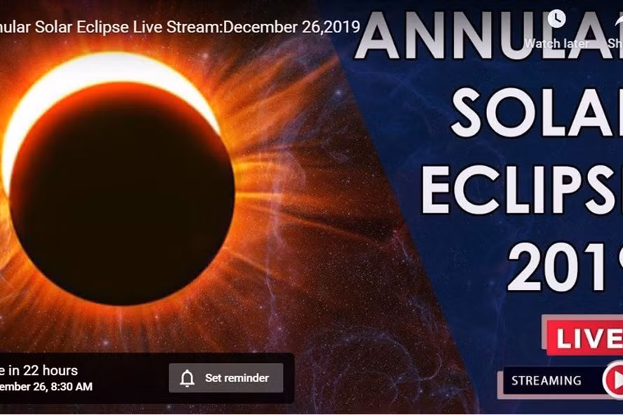 Nhật thực hình khuyên xuất hiện vào ngày 26.12. Ảnh: RT