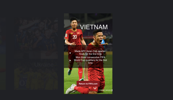  FIFA vinh danh tuyển Việt Nam - Ảnh chụp màn hình